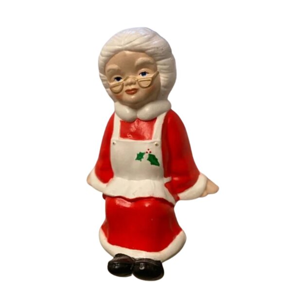 Vintage Christmas Porcelain Mrs Santa Clause Shelf Sitter - Picture 1 of 6